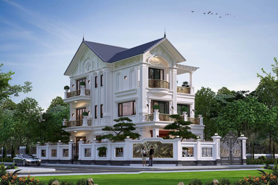 Mẫu thiết kế biệt thự 10 tỷ mái Thái