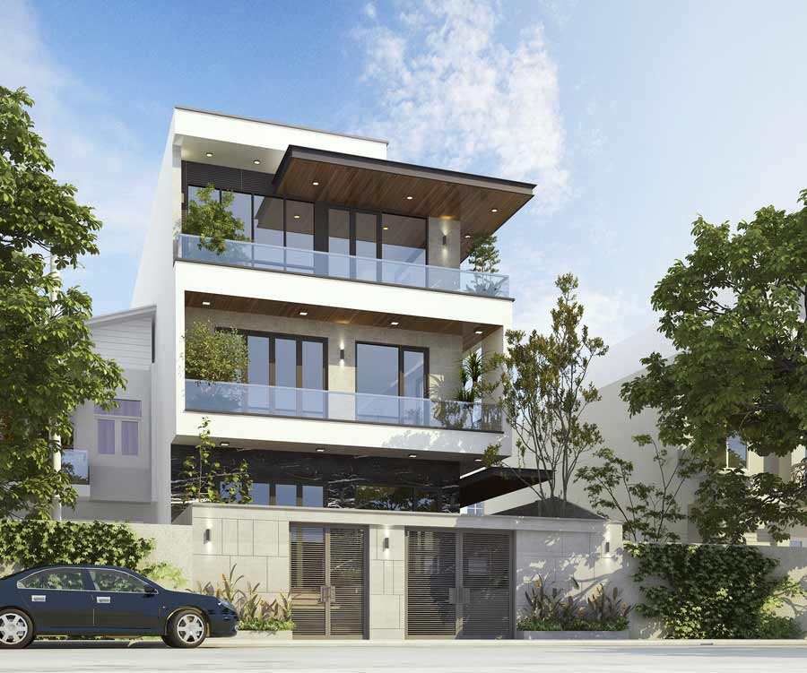 Mẫu thiết kế nhà 10x20m 5 phòng ngủ