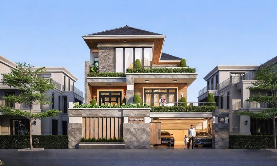 Mẫu biệt thự 10x20 có gara