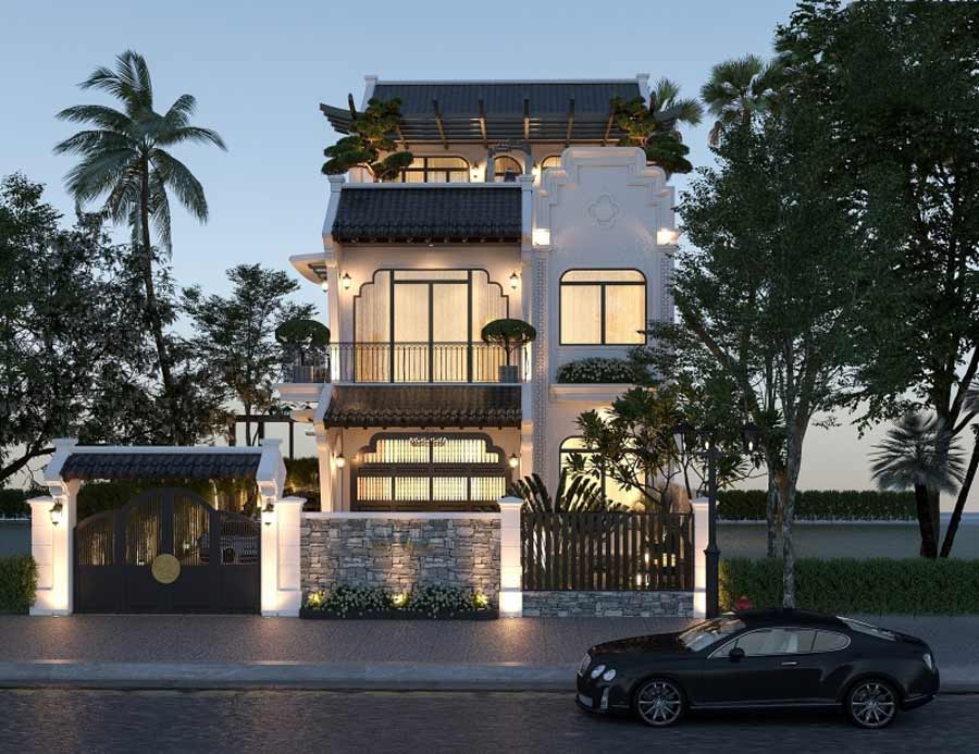 Biệt thự 10x20 phong cách Indochine