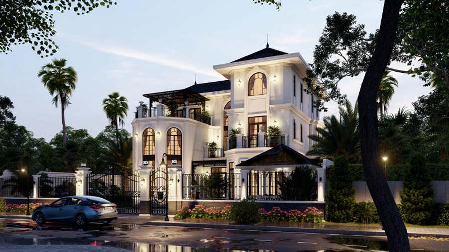Biệt thự 10x20 phong cách Indochine