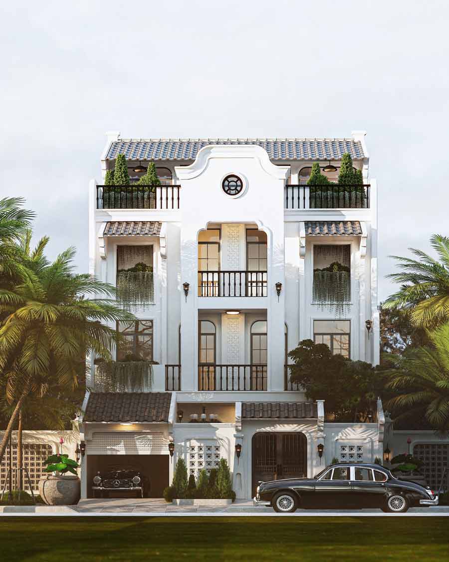 Biệt thự 10x20 phong cách Indochine