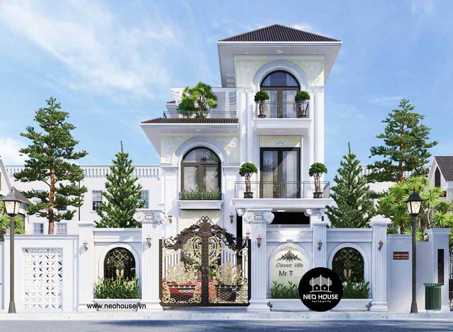 Mẫu thiết kế biệt thự 250m2 mái nhật trang nhã