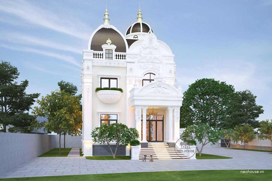 Mẫu biệt thự 250m2 đẹp phong cách kiểu Pháp xa hoa