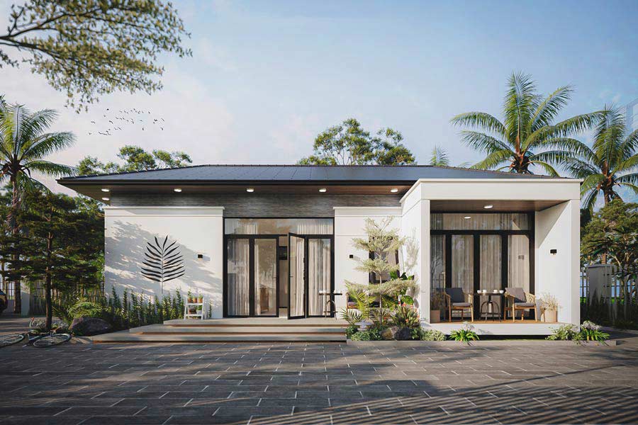 Mẫu biệt thự 400m2 1 tầng hiện đại