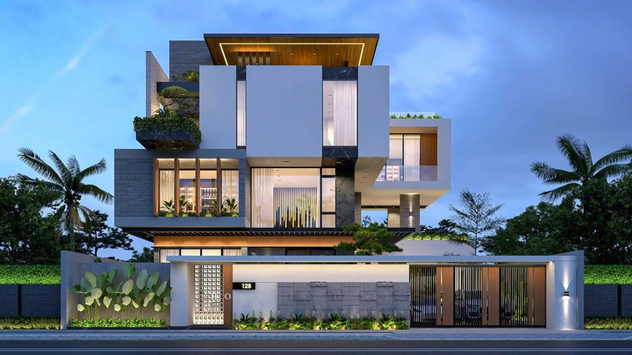 Biệt thự đẹp 400m2 3 tầng