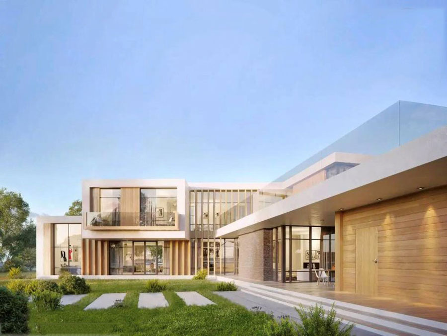 Mẫu thiết kế nhà biệt thự 400m2 chữ L