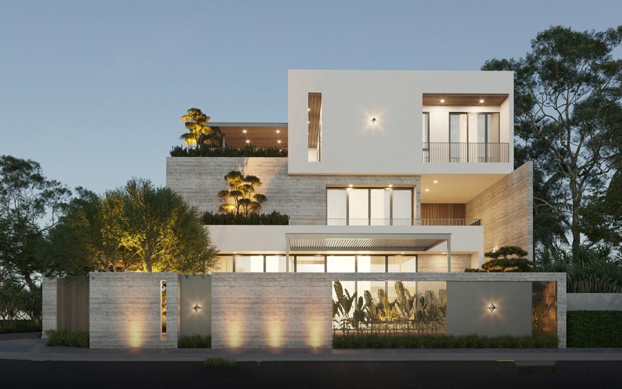 Thiết kế biệt thự đẹp 400m2 mái bằng