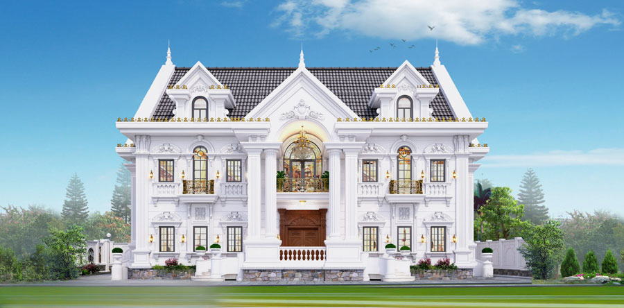 Mẫu thiết kế biệt thự 400m2 mái thái