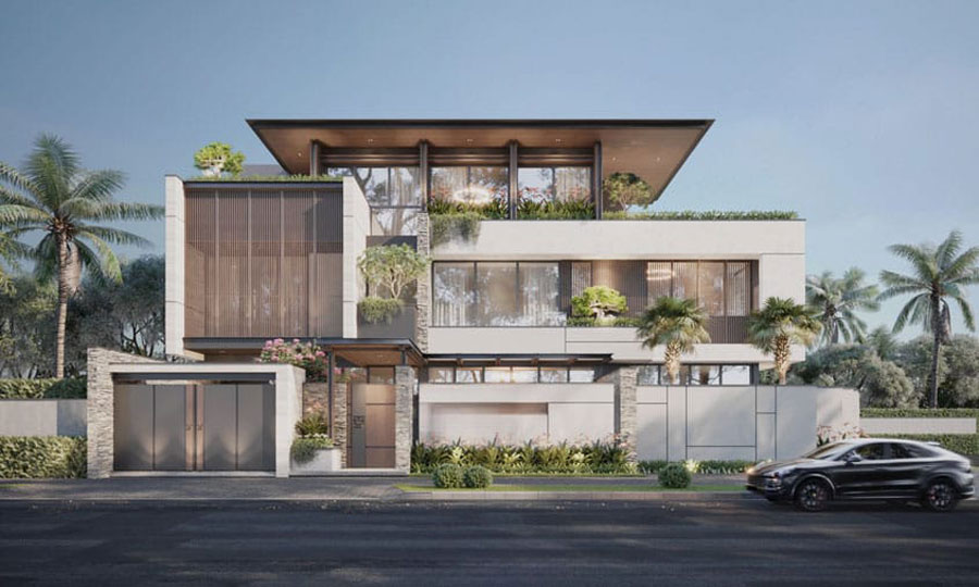 Biệt thự 400m2 phong cách kiến trúc hiện đại