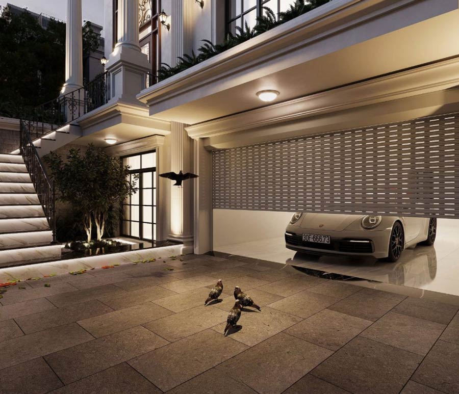 Mẫu biệt thự 5 tầng có gara