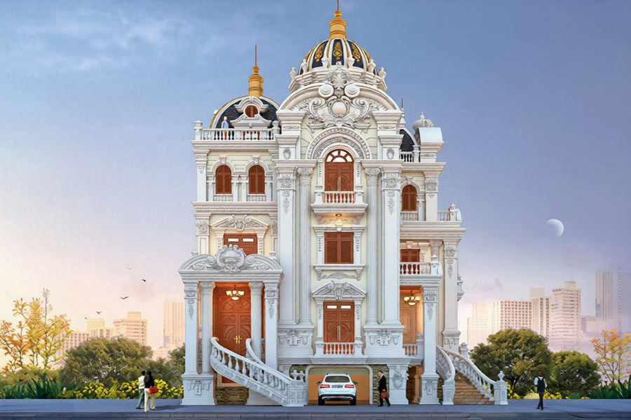 Mẫu biệt thự 5 tầng mái vòm