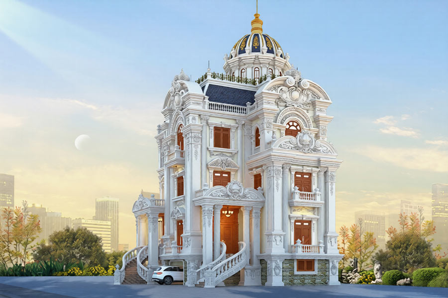Mẫu biệt thự 5 tầng mái vòm