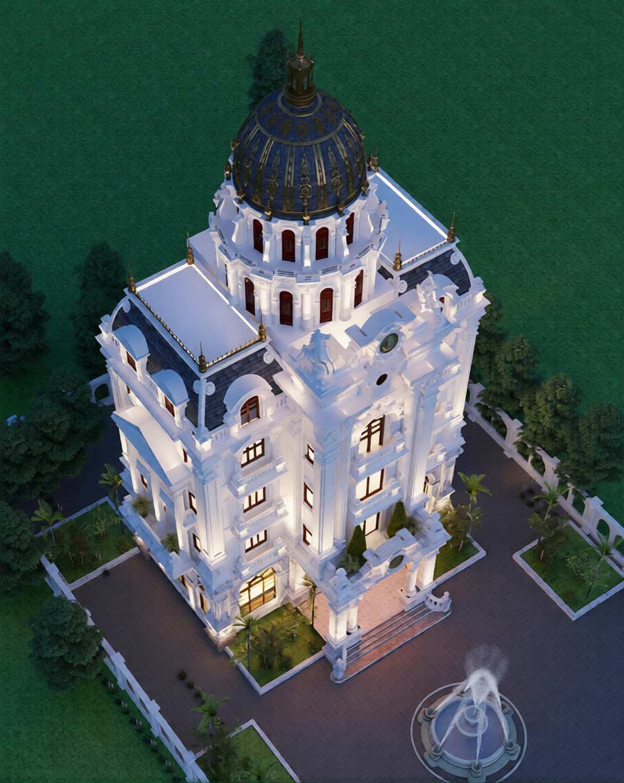 Mẫu biệt thự 5 tầng cổ điển