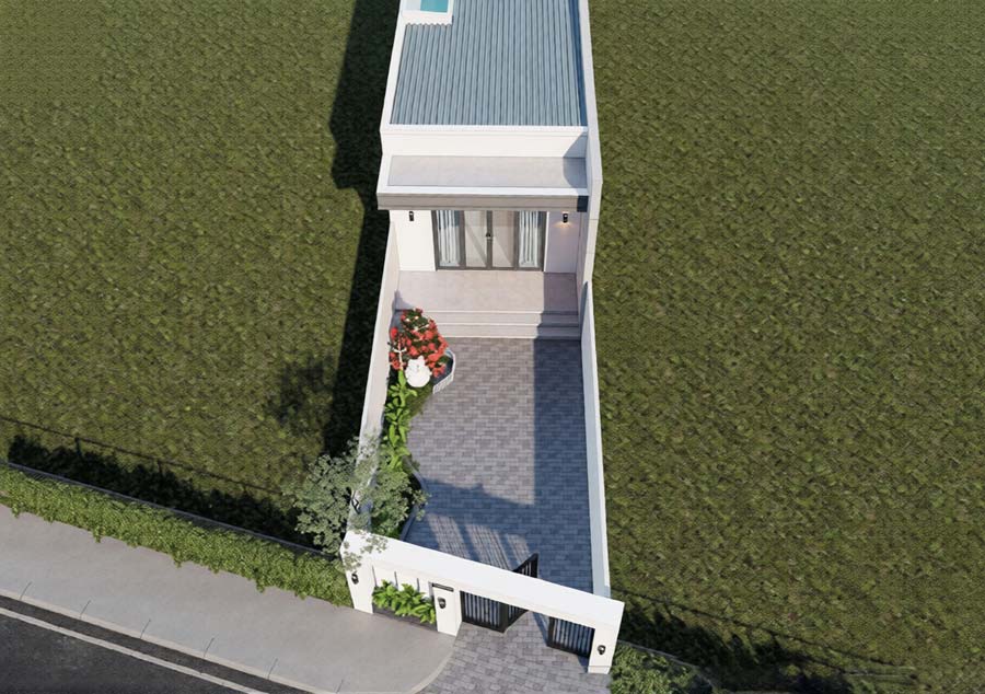 Mẫu biệt thự 500 triệu mái tôn tối giản phù hợp ngân sách thấp