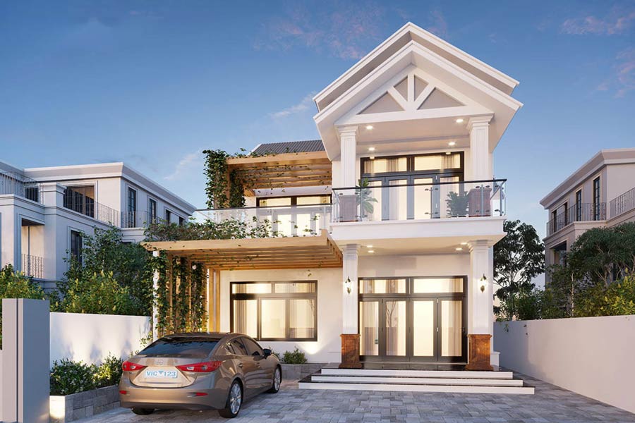 Thiết kế biệt thự 600 triệu 4 phòng ngủ