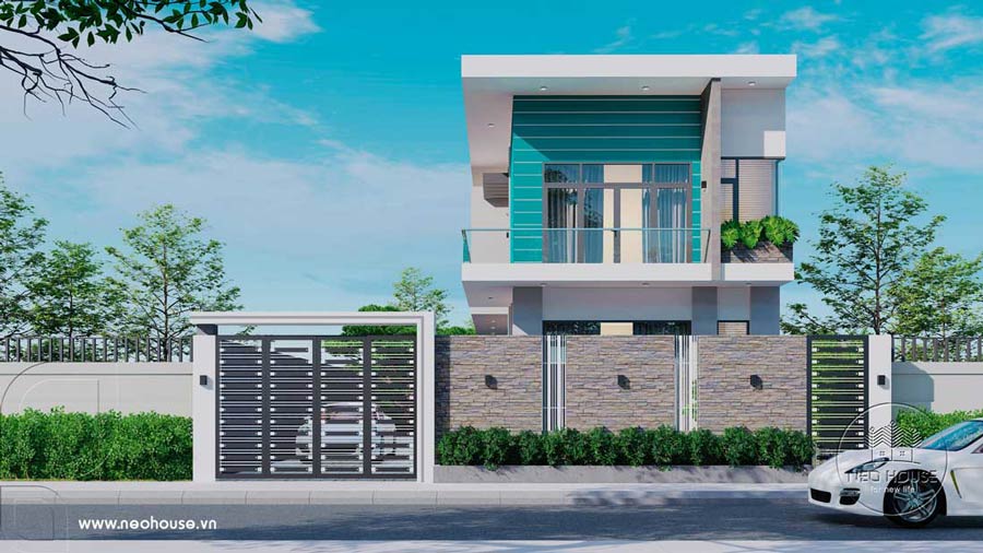 Thiết kế biệt thự 600 triệu mái bằng