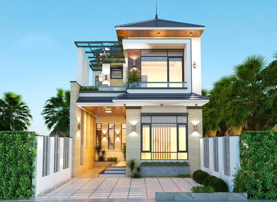 Biệt thự 600 triệu mặt tiền 6m phong cách hiện đại