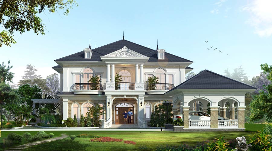 Thiết kế biệt thự 600m2 kiểu châu Âu