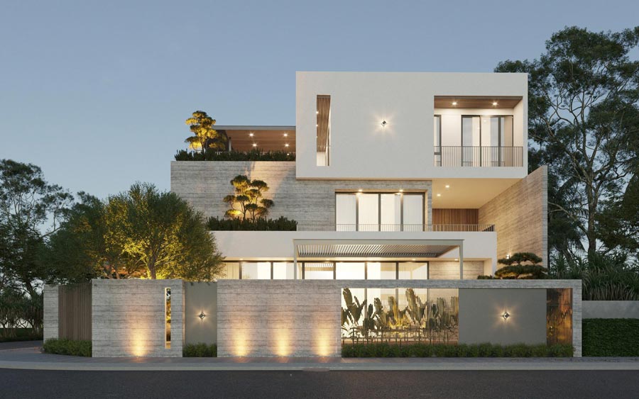 Mẫu thiết kế biệt thự mặt tiền 25–35m