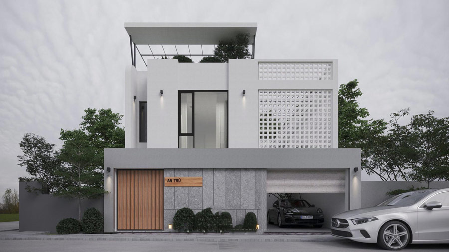 Thiết kế biệt thự 9x15m có gara