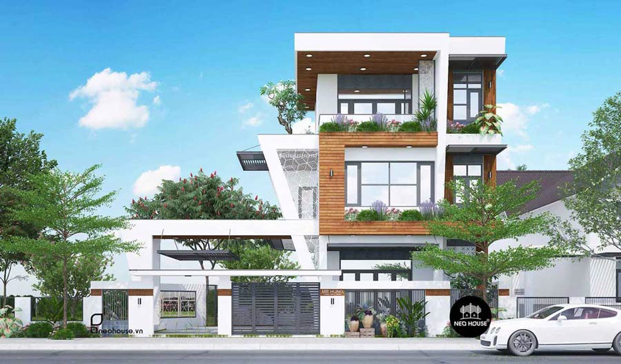 Mẫu nhà 9x15m phong cách hiện đại