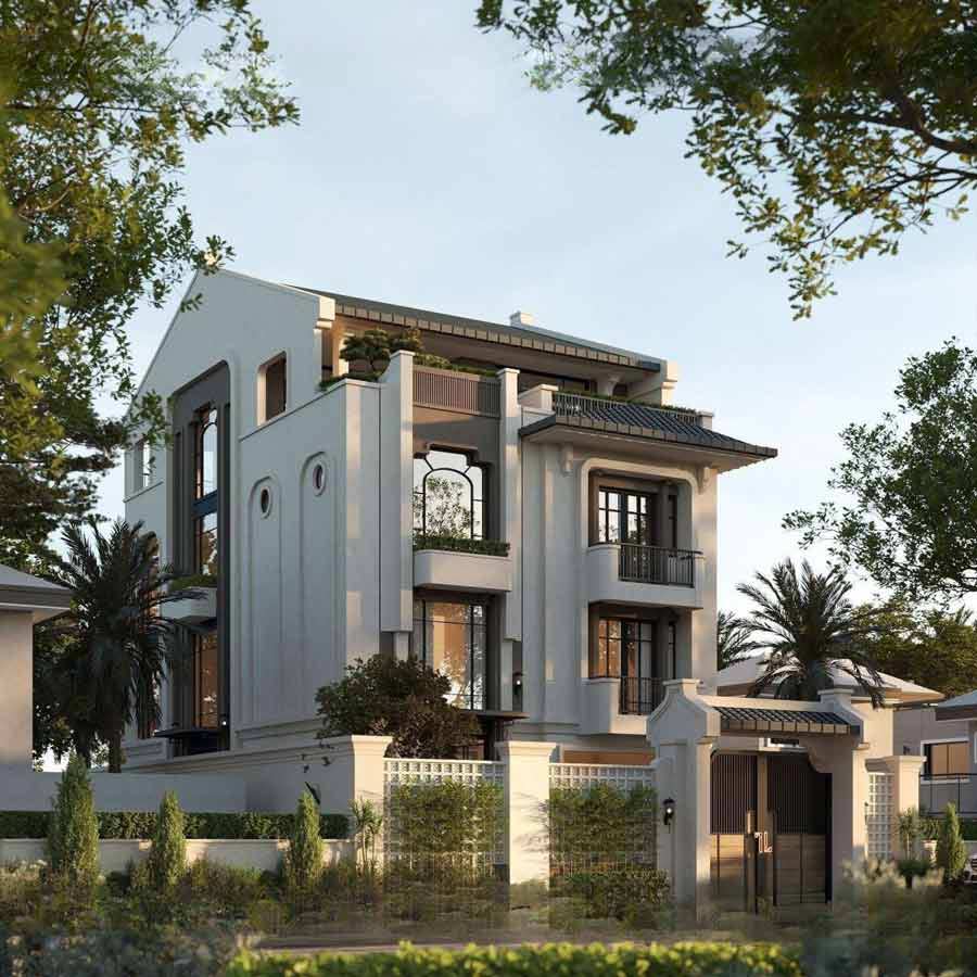 Thiết kế biệt thự 9x15m phong cách Indochine