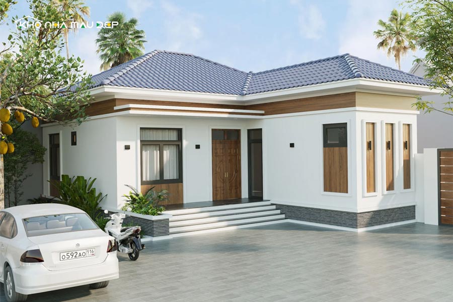 Mẫu biệt thự chữ L dưới 500 triệu tối ưu công năng