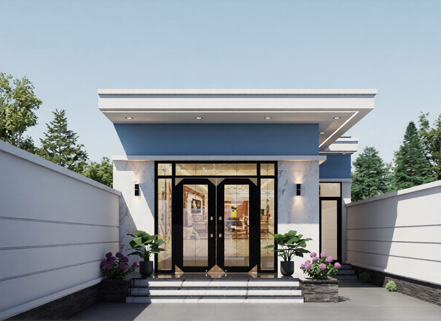 Mẫu biệt thự chữ L dưới 500 triệu tối ưu công năng