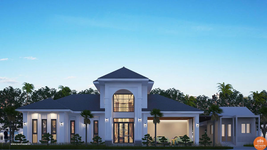 Mẫu biệt thự có gara 1 tầng tiện nghi