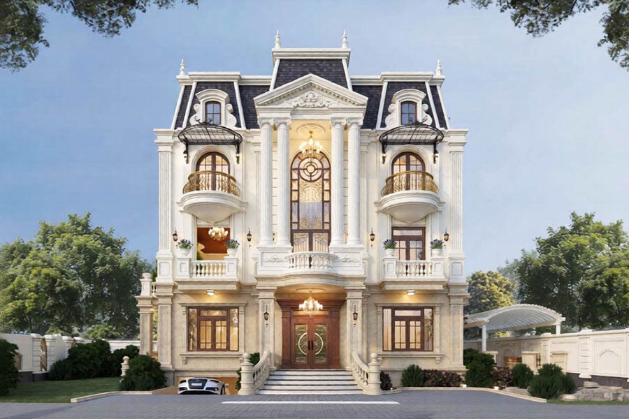 Mẫu thiết kế biệt thự 3 tầng có tầng hầm