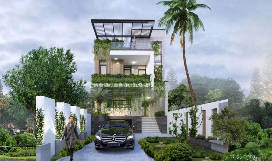 Thiết kế biệt thự hiện đại có tầng hầm