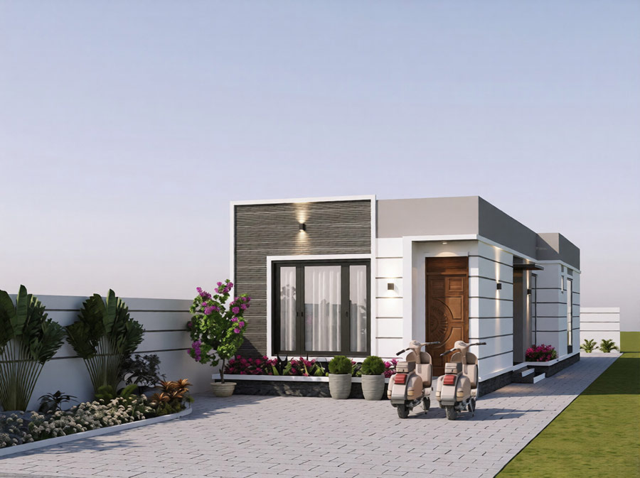 Biệt thự dưới 500 triệu sử dụng vật liệu nhẹ giá rẻ