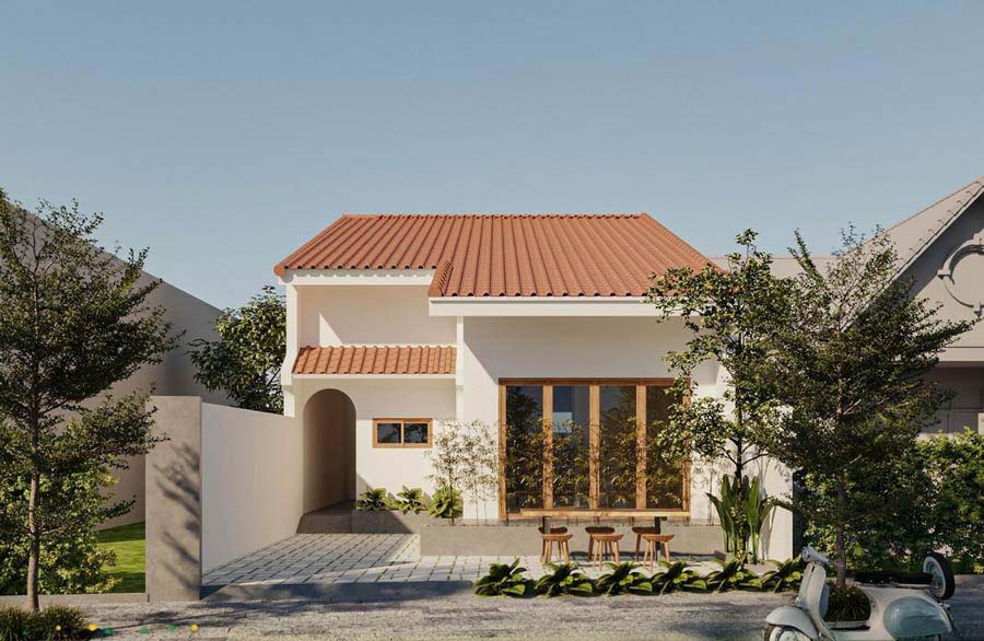 Mẫu biệt thự 1 tầng gác lửng đẹp