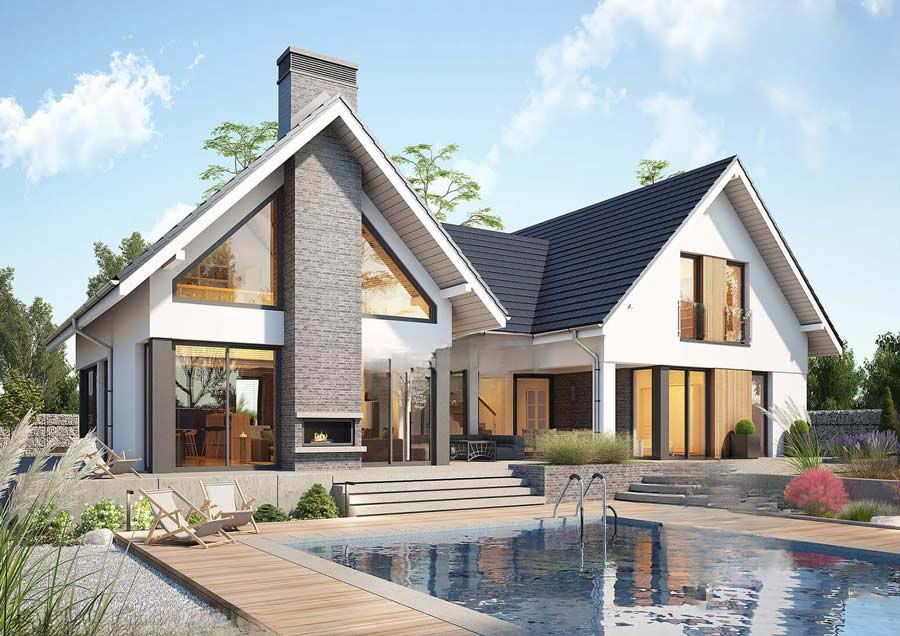 Mẫu biệt thự 1 tầng gác lửng đẹp