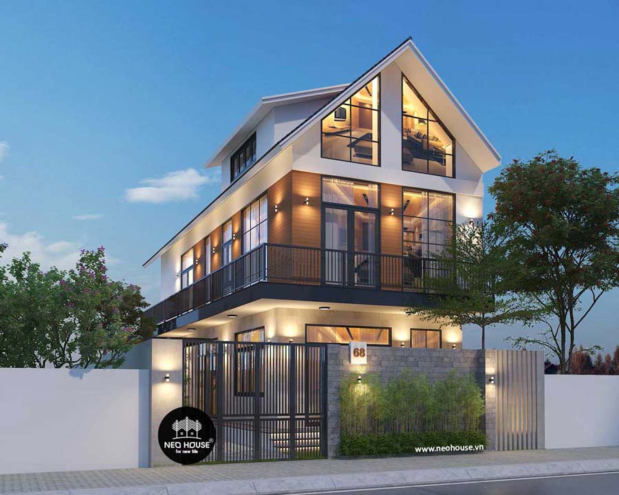 Thiết kế nhà biệt thự gác lửng 120m2 – 150m2