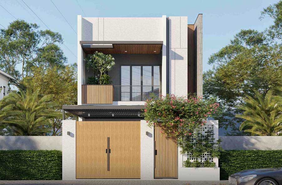 Mẫu thiết kế biệt thự 2 tầng gác lửng