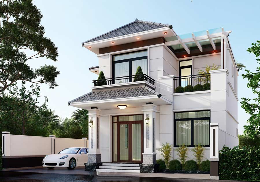 Biệt thự có gác lửng 3 phòng ngủ