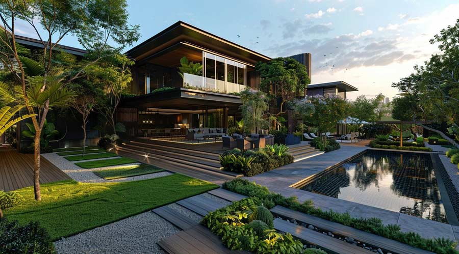 Biệt thự sân vườn không gian mở