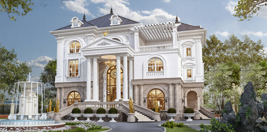 Thiết kế biệt thự kiểu Ý có hồ bơi