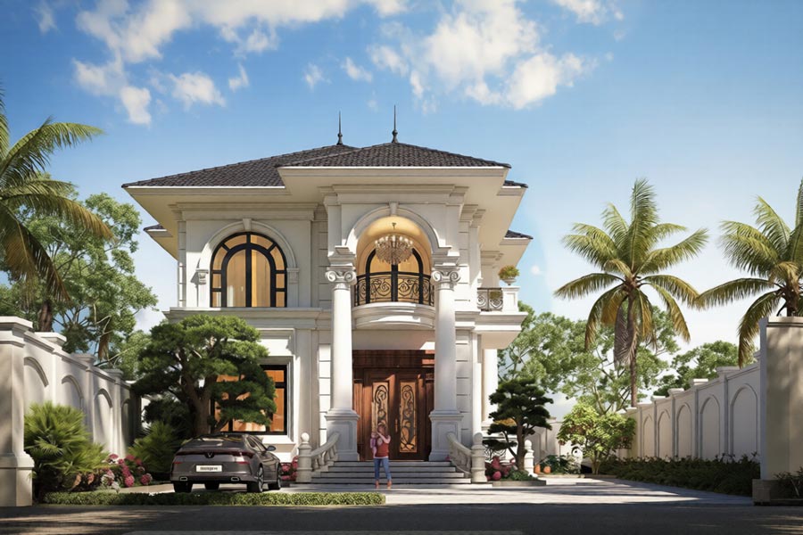 Kiến trúc biệt thự kiểu Ý kết hợp tân cổ điển