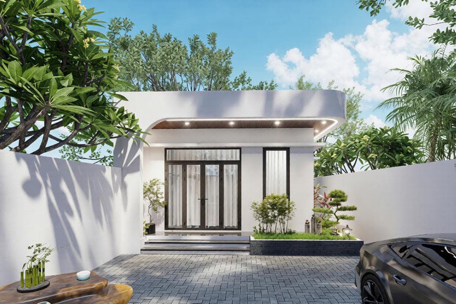 Mẫu biệt thự mini 1 tầng dưới 500 triệu phong cách hiện đại