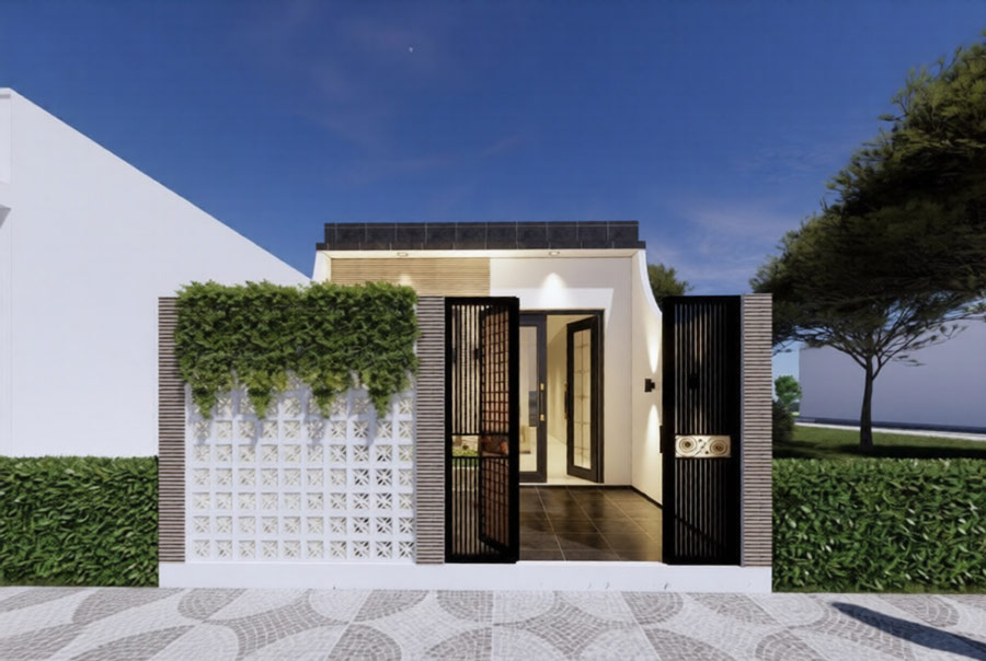 Mẫu biệt thự mini 1 tầng dưới 500 triệu phong cách hiện đại