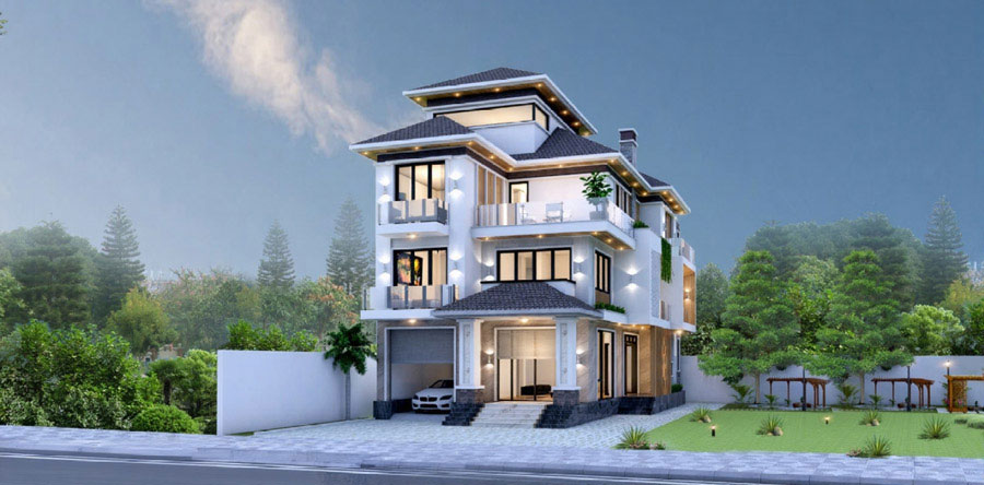 Nhà biệt thự mini có thang máy