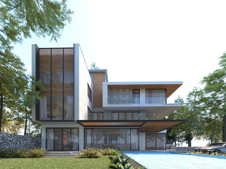 Biệt thự nhà vườn 2000m2 mái bằng trẻ trung hiện đại