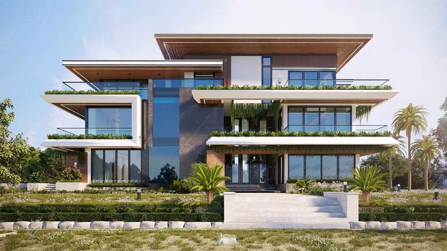 Biệt thự nhà vườn 2000m2 mái bằng trẻ trung hiện đại