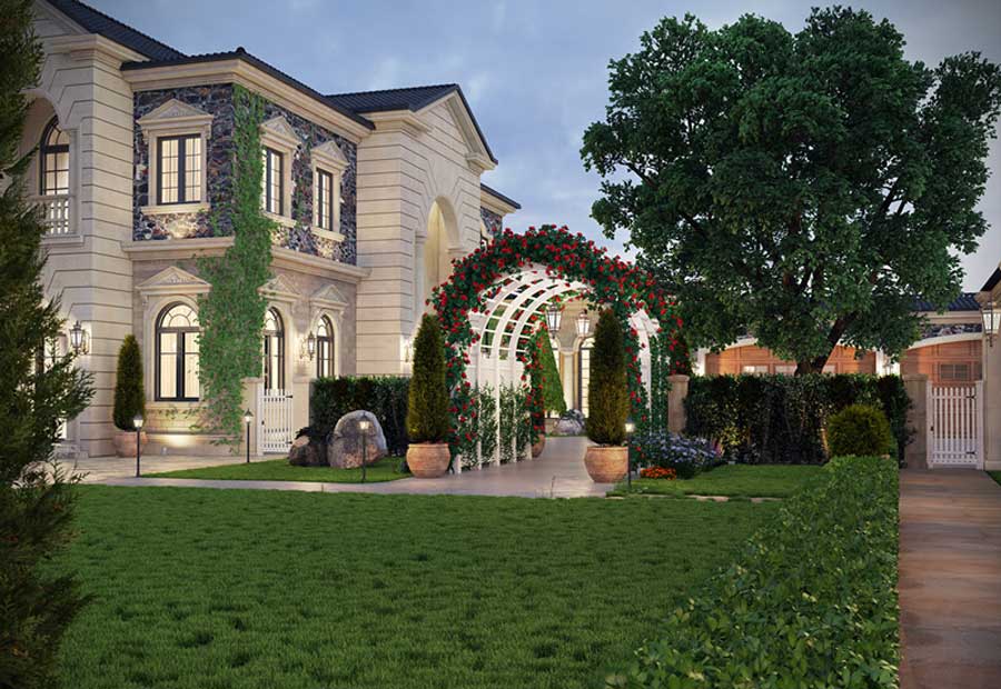 Biệt thự nhà vườn 2000m2 cổ điển châu Âu bề thế