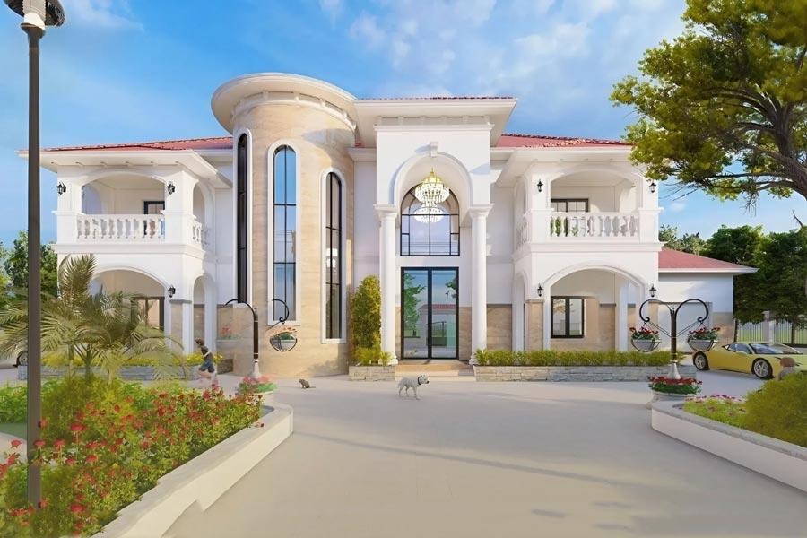 Biệt thự nhà vườn 2000m2 phong cách Địa Trung Hải
