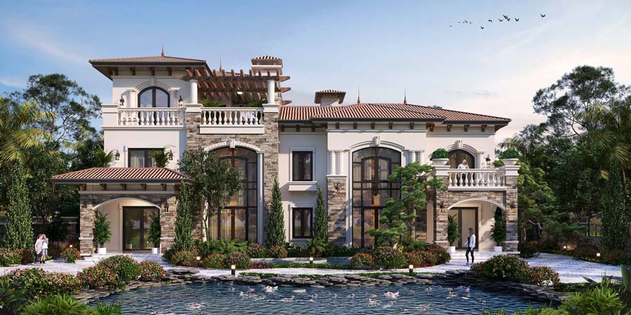 Mẫu biệt thự nhà vườn 2000m2 phong cách Indochine