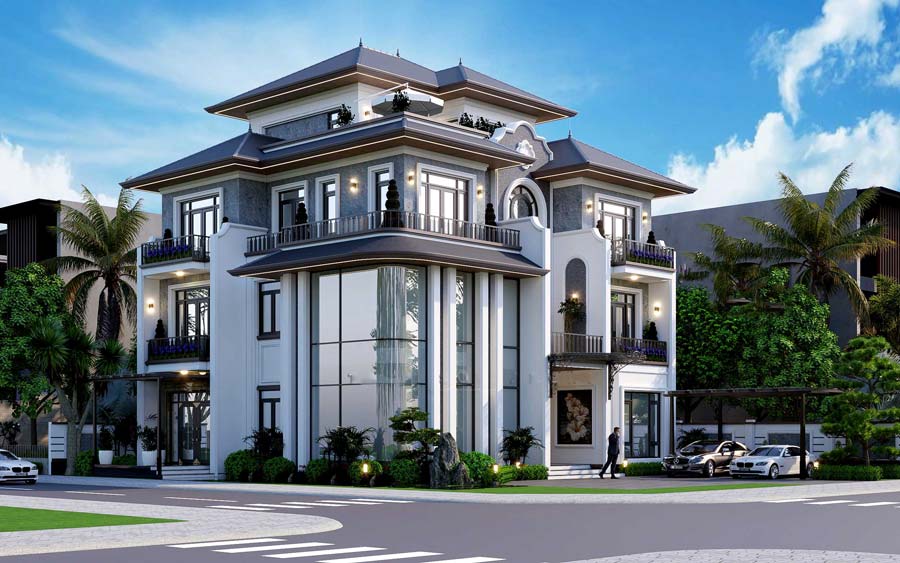 Mẫu biệt thự nhà vườn 2000m2 phong cách Indochine
